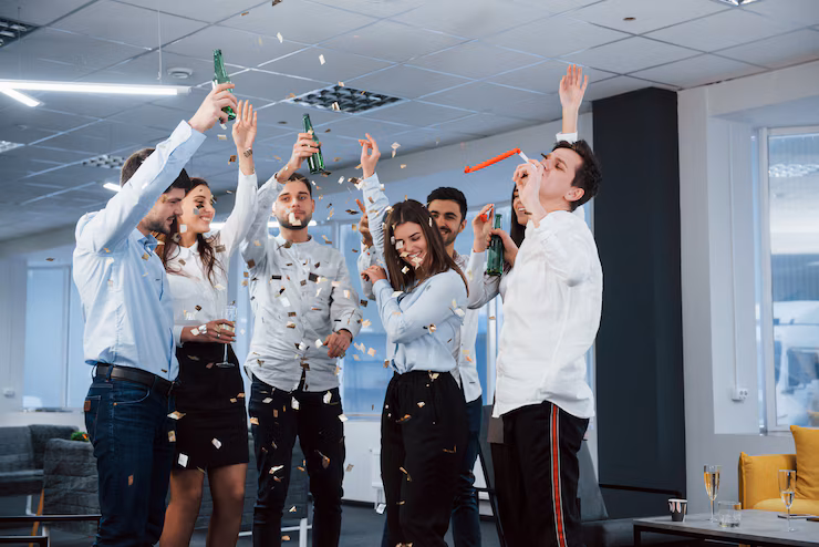 Celebrating a successful sale